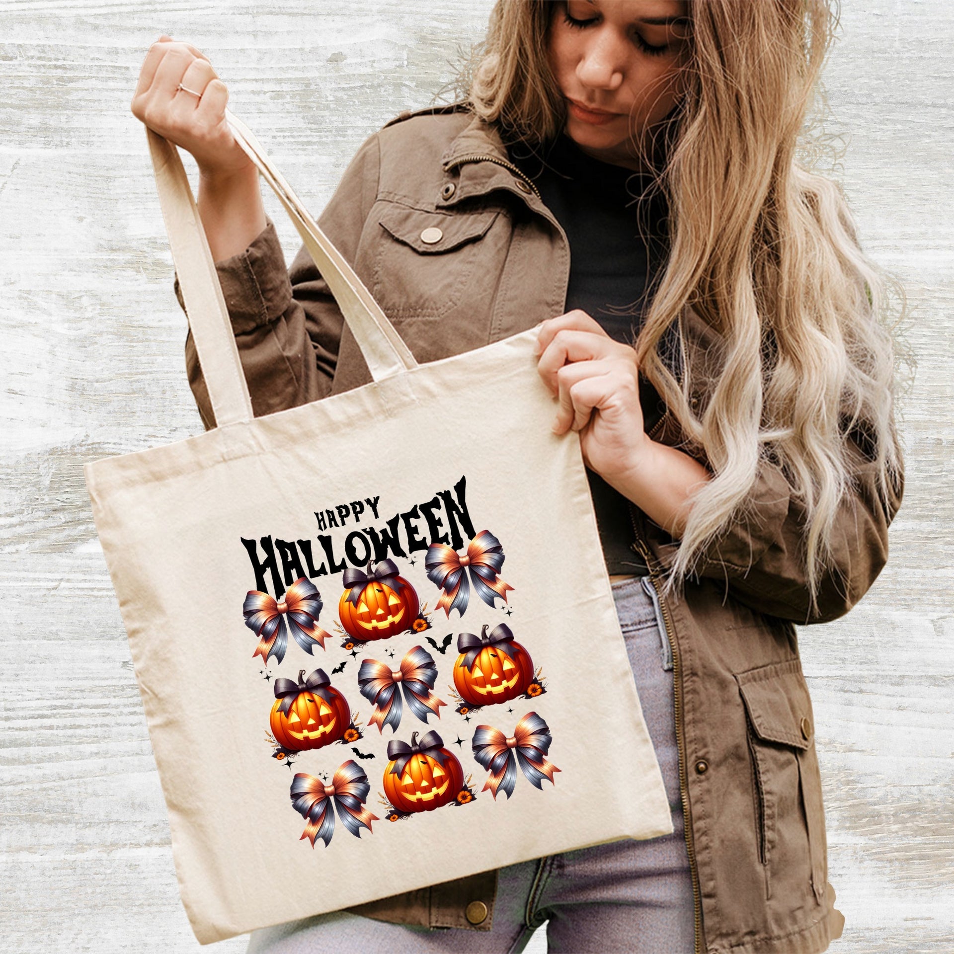 Elegant Halloween Pumpkin Spice Jack-O'-Lantern DTF Transfer for Moms & Festive Apparel