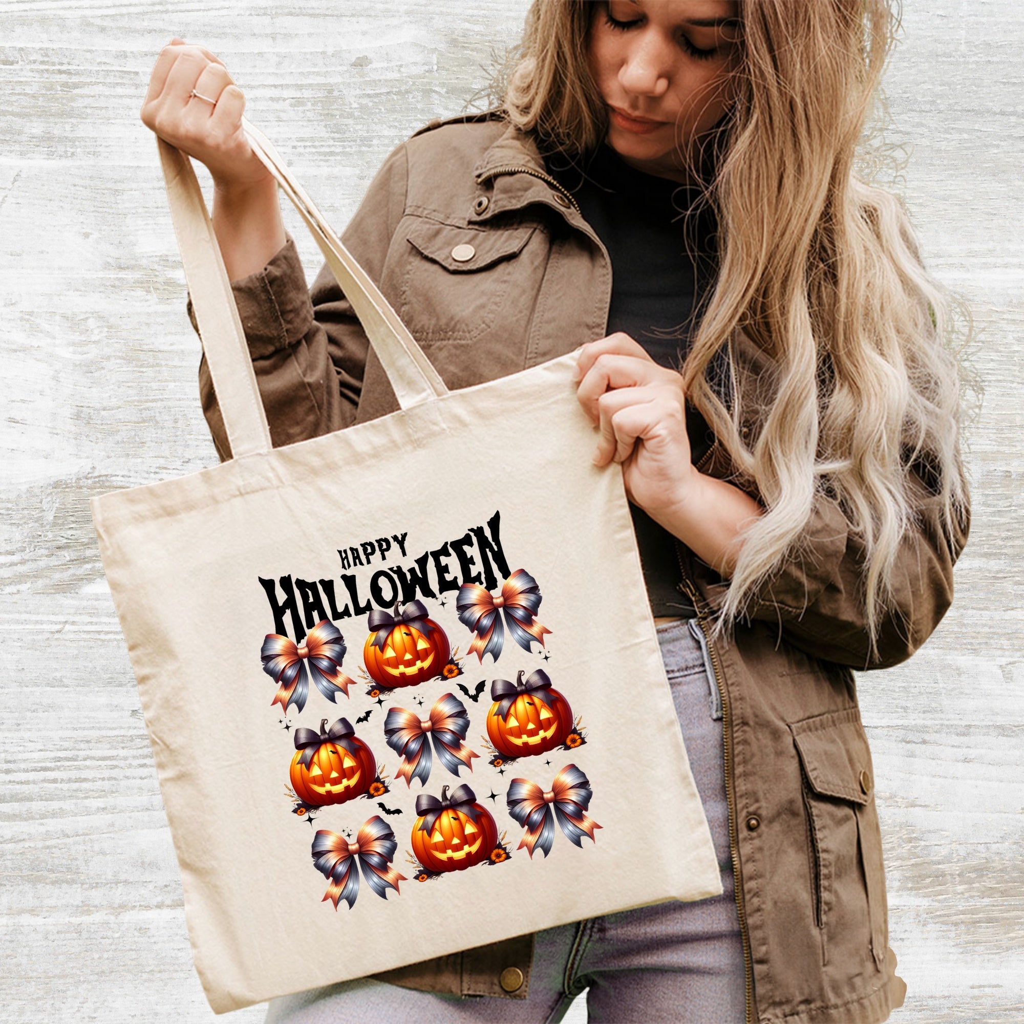 Elegant Halloween Pumpkin Spice Jack-O'-Lantern DTF Transfer for Moms & Festive Apparel
