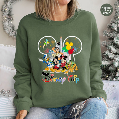 Family Vacation Cute DTF Transfer, Colorful Cartoon Travel Shirt Iron-On, Ready to Press Whimsical Family Trip Apparel for Groups