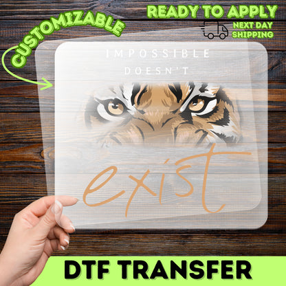 Empowerment Tiger DTF Transfer for Motivate T-Shirt, Motivational Roaring Tiger Iron-On, Inspirational Quote Apparel Gift
