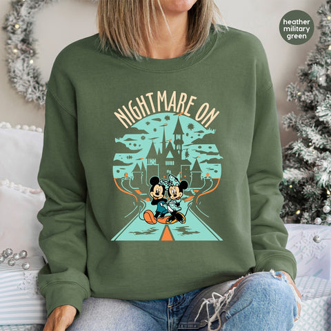 Halloween Cartoon Characters Spooky DTF Transfer Retro Iron-On for T-shirt Family Group Outfits Nightmare Theme Apparel
