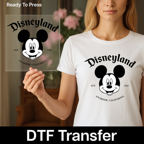 Retro Cartoon Face DTF Transfer for Classic Animation Fan Shirts & Family Outfits - Ready to Press Iron-On Nostalgic Apparel