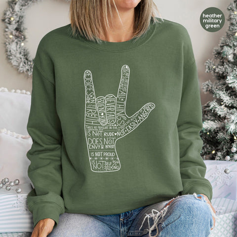Inspirational I Love You Sign Language DTF Transfer for Apparel - Faith & Love Scripture for Christian Shirts & Hoodies