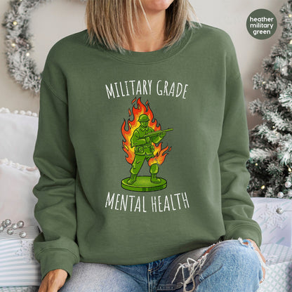 Funny Military Humor DTF Transfer Mental Health Awareness Retro Toy Soldier Ready To Press Army Apparel Veterans Day Gift
