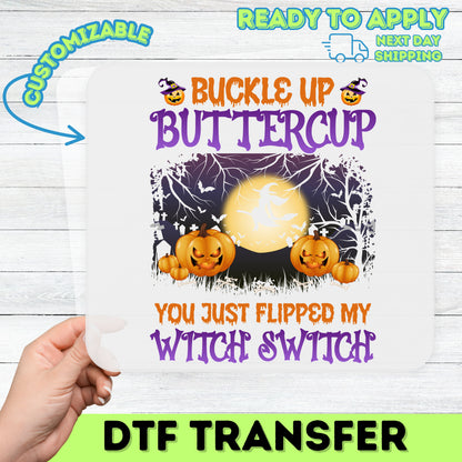 Funny Halloween Witch DTF Transfer - Iron-On Ready to Press for Group Matching Pumpkin Apparel