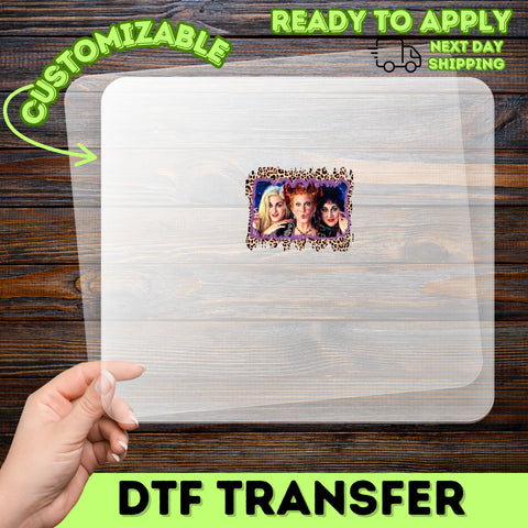 Funny Halloween Witches DTF Transfer Retro Halloween Iron-On for T-shirt Cult Classic Costume Apparel Ready To Press