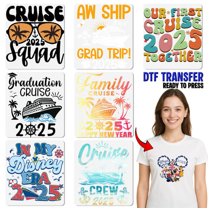 Graduation Trip DTF Transfer - Aw Ship Class of 2025 Ready To Press Iron-On Apparel for Funny Cruise Celebrations