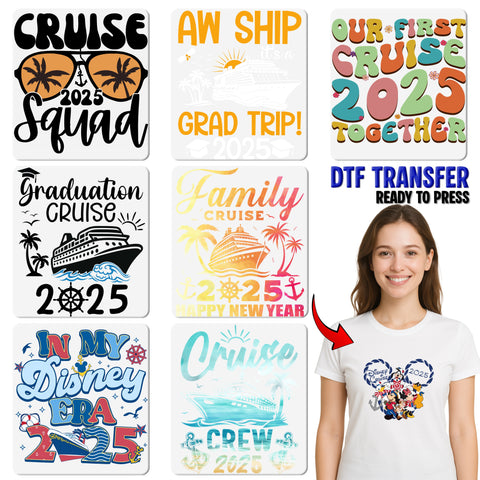 Graduation Trip DTF Transfer - Aw Ship Class of 2025 Ready To Press Iron-On Apparel for Funny Cruise Celebrations