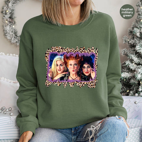 Funny Halloween Witches DTF Transfer Retro Halloween Iron-On for T-shirt Cult Classic Costume Apparel Ready To Press