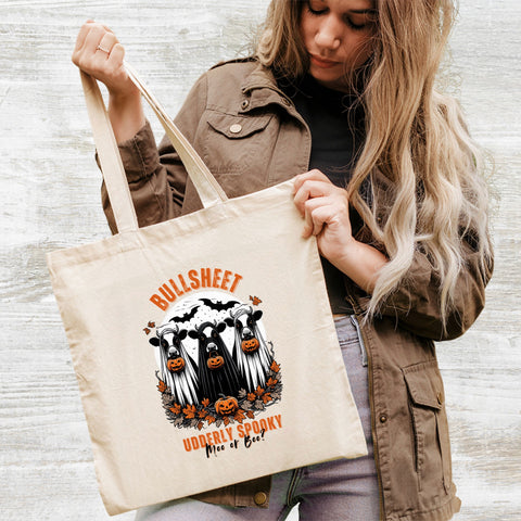 Funny Halloween Cow Ghost DTF Transfer Iron-On for Cute Farmhouse Apparel & Funny Spooky T-Shirt