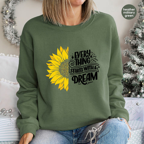 Inspirational Sunflower DTF Transfer Boho Chic Floral Quote & Nature Lover Gift for Women's Apparel