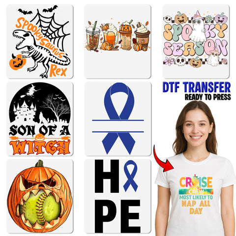Awareness Ribbon DTF Transfer with Feather & Birds - Memorial & Support Apparel - Ready To Press Design for Unity & Hope T-Shirts