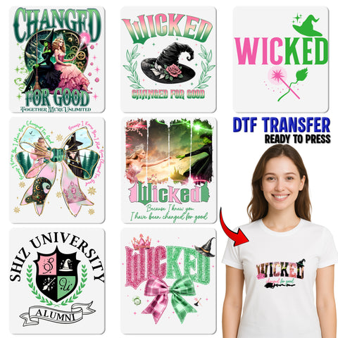 Wicked Musical Theater Inspired DTF Transfer for Cute Fantasy Tees & Apparel - Theater Night or Halloween Iron-On