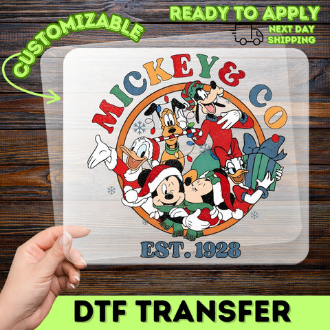 Cute Christmas Character DTF Transfer, Ready To Press Holiday T-Shirt Design for Festive Family Disney Fans