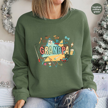 Grandpa tools retro dtf transfer ready to press iron-on, funny Father's Day grandpa theme for t-shirt or sweatshirt, for dads and family