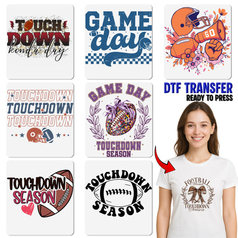 Cute Football Mama DTF Transfer for Touchdown Season Apparel | Ready to Press Funny Sports Mom Iron-On for T-Shirts & Sweatshirts