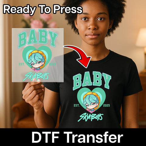 Cute Anime Baby Est. 2025 DTF Transfer Ready to Press for Funny Family Apparel