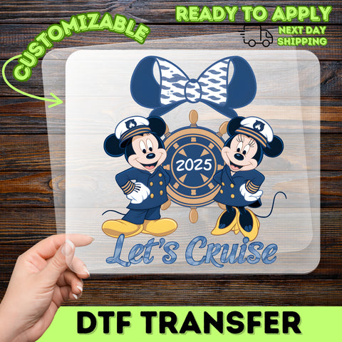 Nautical Cruise 2025 DTF Transfer Cartoon Family & Group Sailor Theme Iron-On Ready To Press Apparel
