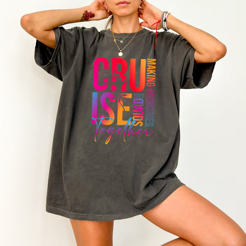 Cruise 2025 DTF Transfer Ready To Press Cute Tropical Cruise Squad Shirt for Family & Friends Vacation