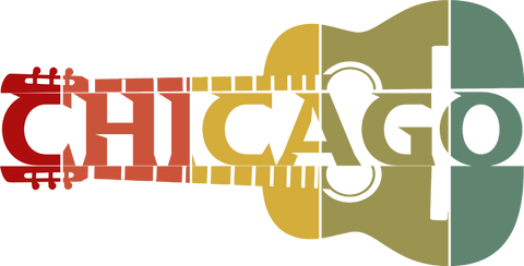 Retro Chicago Guitar Shirt, Guitar Player Chicago Tee, Chicago Gift Shirts, Music Chicago Tee, Music Lover Chicago Tshirt, Chicago Lover Tee