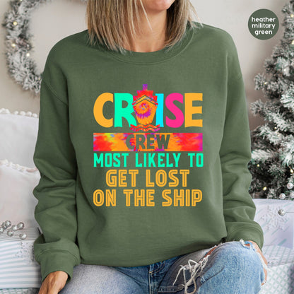 Funny Cruise Crew DTF Transfer - Iron-On Retro Tie-Dye Shirt Decal for Family and Friends - Ready To Press Vacation Apparel