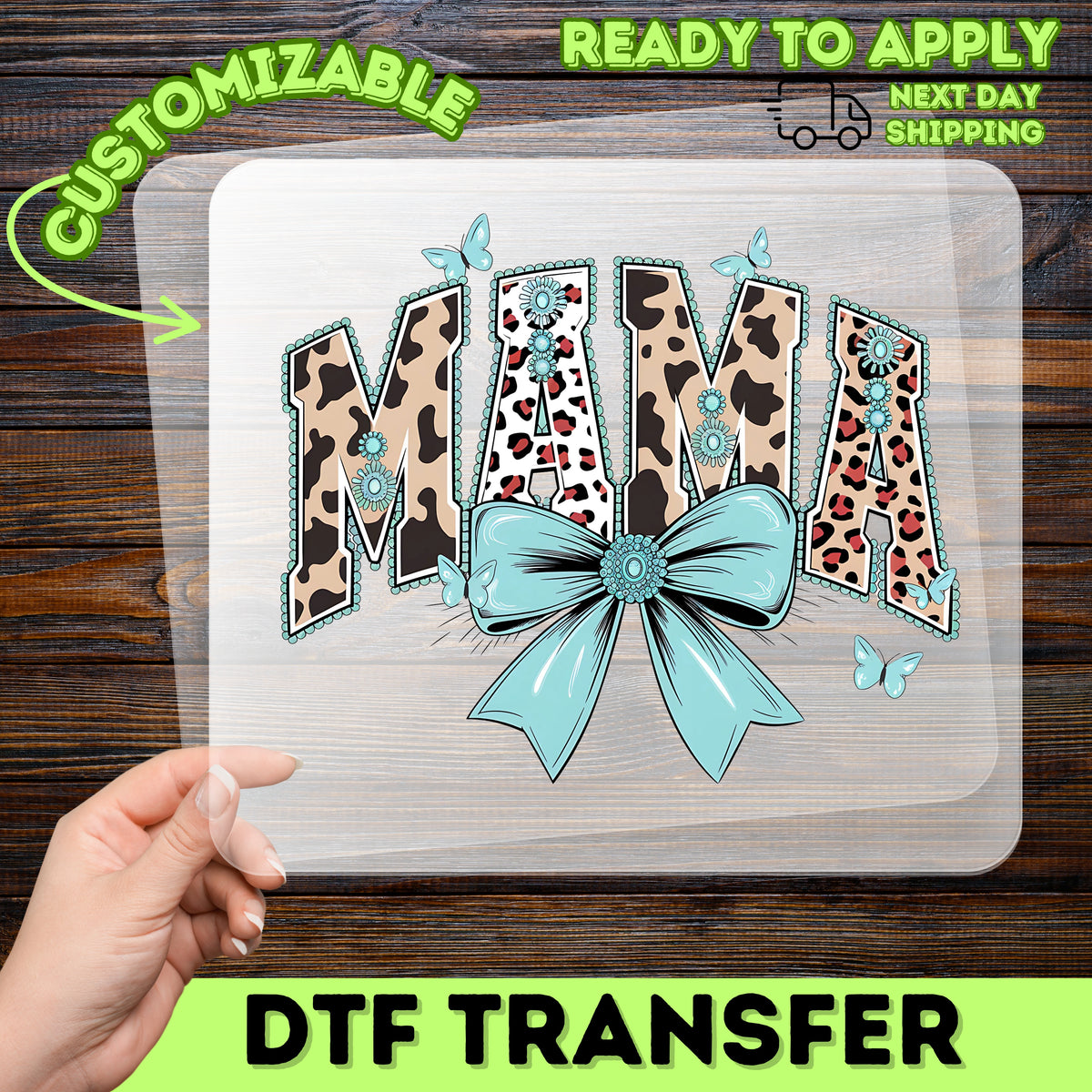 Cute Animal Print MAMA DTF Transfer for Mother's Day T-shirt, Ready To Press Iron-On Boho Chic Mama Gift for Moms