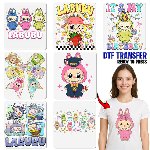 Cute Cartoon Animal Onesies Birthday DTF Transfer for Kids & Teens T-shirt, Fun Party Apparel Ready To Press