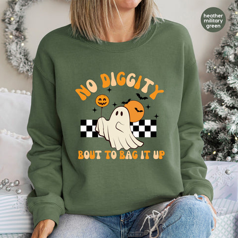Funny Ghost Halloween DTF Transfer Ready To Press Cute Retro 90s Theme Apparel Iron-On for Group T-Shirts