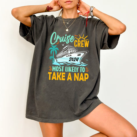 Cruise Vacation Humor Iron-On Funny DTF Transfer Ready To Press for Group T-Shirts & Apparel 2024