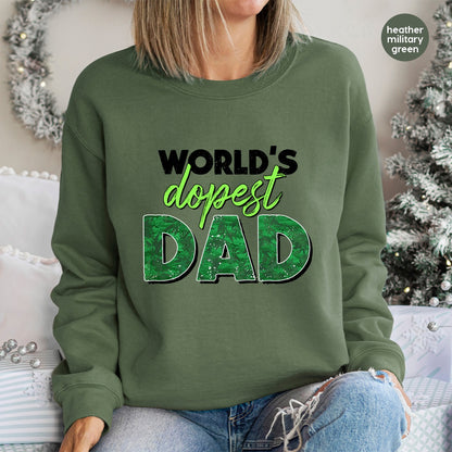 Funny Fathers Day Dopest Dad Cannabis Humor DTF Transfer Ready To Press Iron-On for T-Shirt Hoodie Apparel Gift