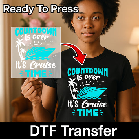 Cruise Vacation DTF Transfer for Funny Nautical Theme T-Shirt, Ready To Press Family & Group Cruise Tees, Cute Palm Tree Design Print