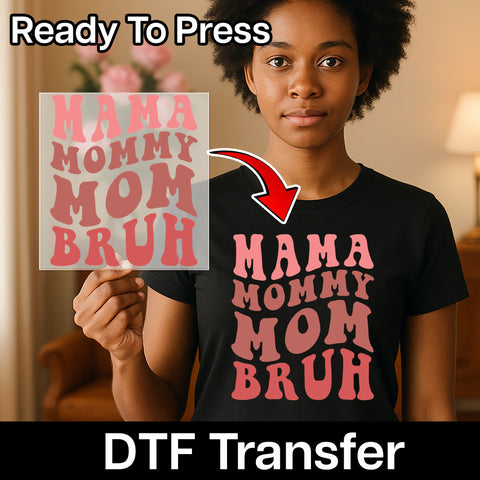 Funny Retro Motherhood Humor Iron-On DTF Transfer for T-shirt - Perfect Mother's Day Gift for Moms & Family - Ready to Press Design