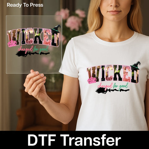 Wicked Musical Theater Inspired DTF Transfer for Cute Fantasy Tees & Apparel - Theater Night or Halloween Iron-On