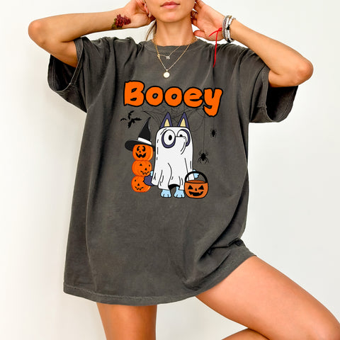 Cute Ghost Dog Halloween DTF Transfer Iron-On Ready For Funny Kids & Dog Lovers Pumpkin T-shirt & Sweatshirt