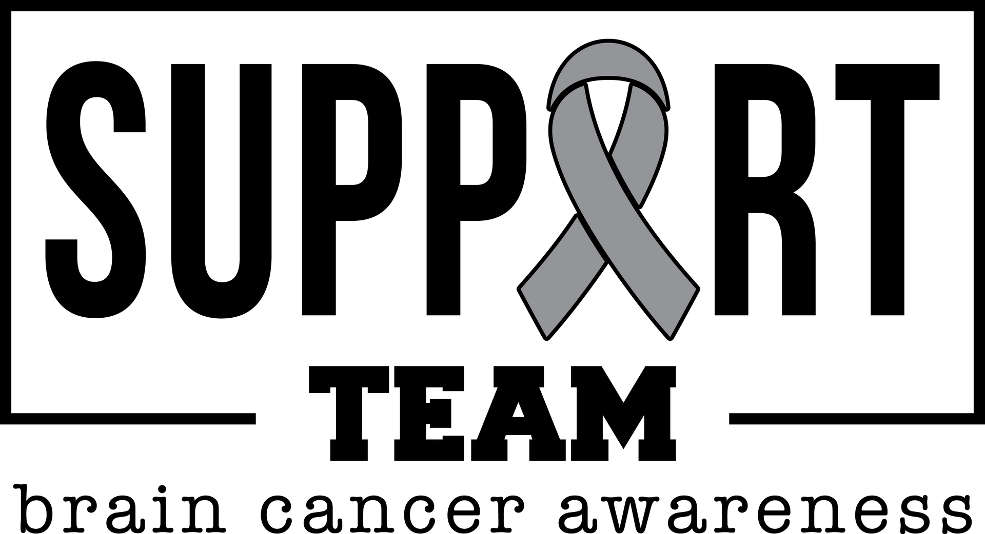 Gray Ribbon Brain Cancer Support Team Shirt, Support Brain Cancer Awareness Tee, Brain Tumor Shirt, Brain Cancer Warrior Inspirational Tee