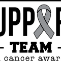 Gray Ribbon Brain Cancer Support Team Shirt, Support Brain Cancer Awareness Tee, Brain Tumor Shirt, Brain Cancer Warrior Inspirational Tee