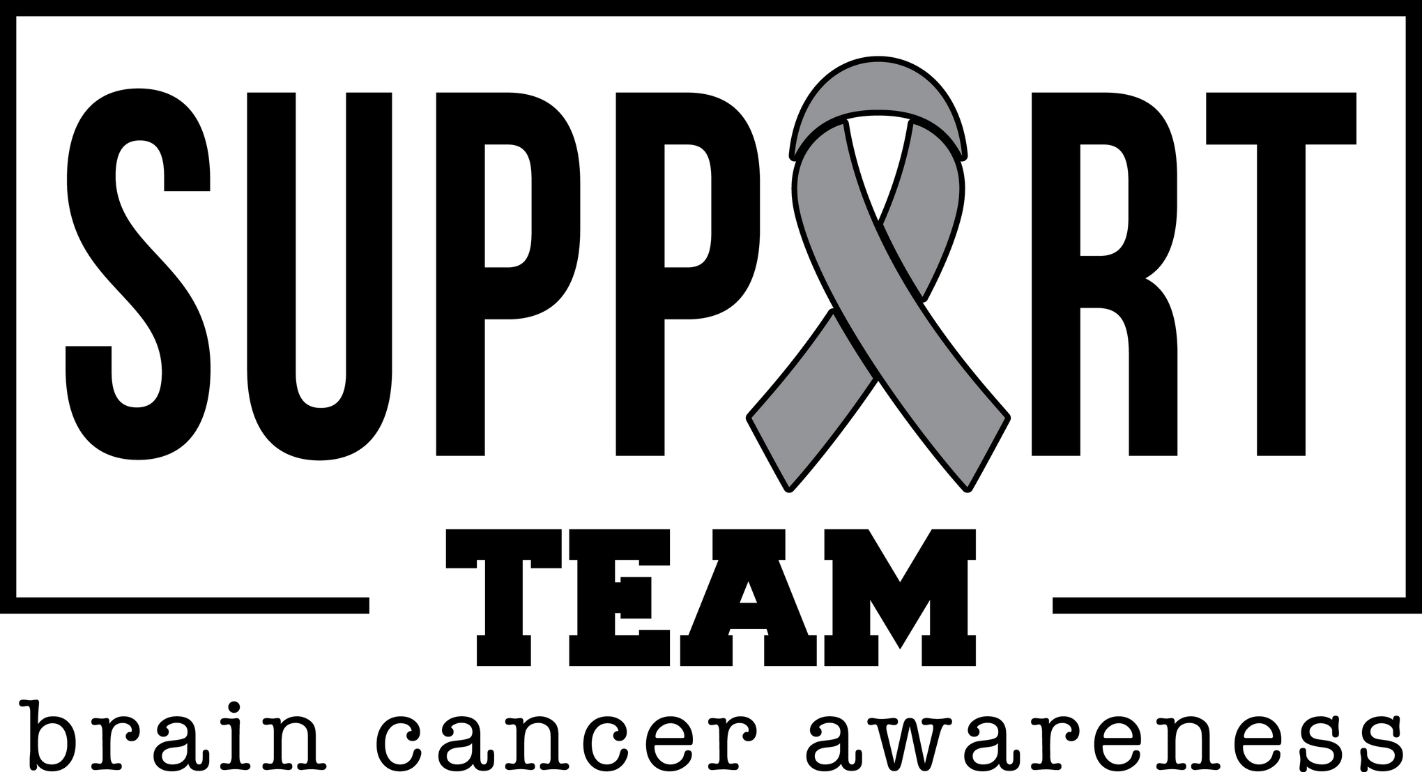 Gray Ribbon Brain Cancer Support Team Shirt, Support Brain Cancer Awareness Tee, Brain Tumor Shirt, Brain Cancer Warrior Inspirational Tee