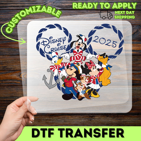 Nautical Disney Cruise 2025 DTF Transfer for Family & Friends Vacation Tees
