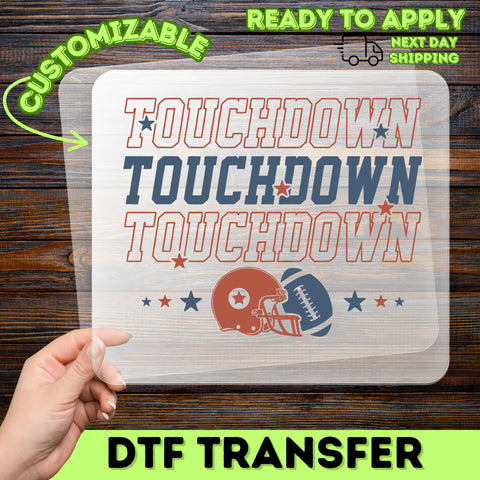 Retro Football Celebration DTF Transfer, Touchdown Party Shirt for Tailgate & Sports Fans, Ready To Press Iron-On Apparel