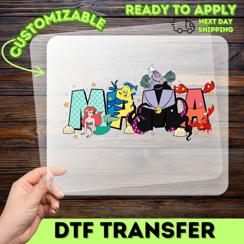 Cute Ocean Fantasy DTF Transfer Iron-On for Mother's Day Celebration T-shirt - Ready to Press Character Apparel