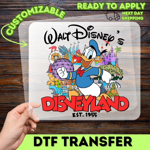 Disneyland Cartoon Character DTF Transfer Ready To Press for Fun Family Vacation Shirts & Hoodies