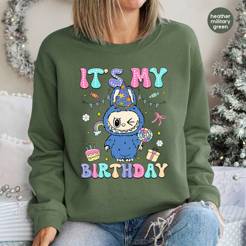 Cute Birthday Monster DTF Transfer for Kids Apparel Iron-On Ready To Press Fun Cartoon Shirt