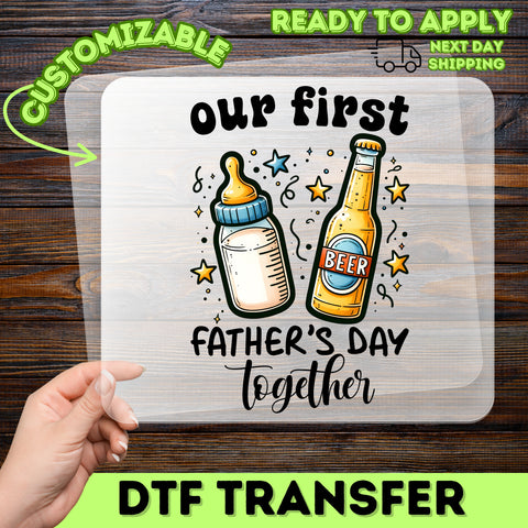 Funny Retro Pop Art Beer & Baby Bottle DTF Transfer for Baby Shower Party Humor Apparel Ready To Press