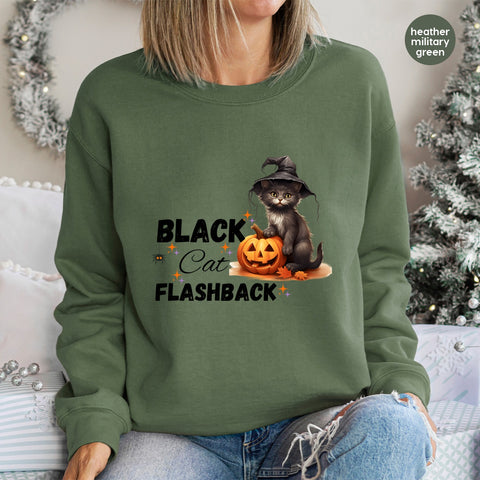 Cute Halloween Kitten in Witch Hat DTF Transfer | Ready To Press Fall Cat Design for Shirts & Hoodies | Perfect Gift for Cat Lovers
