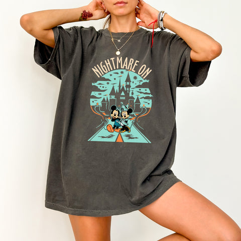 Halloween Cartoon Characters Spooky DTF Transfer Retro Iron-On for T-shirt Family Group Outfits Nightmare Theme Apparel