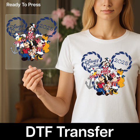 Nautical Disney Cruise 2025 DTF Transfer for Family & Friends Vacation Tees
