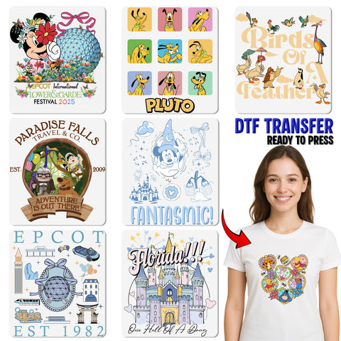 Adventure Is Out There DTF Transfer for Family & Friends Shirts - Cute Cartoon Travel Theme Ready to Press Iron-On Apparel