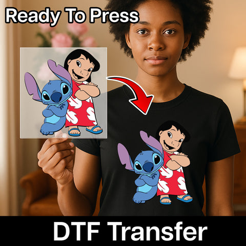 Cute Cartoon Friendship DTF Transfer Ready To Press for Kids T-Shirt Iron-On Celebration Apparel