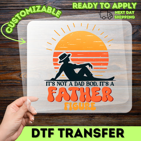 Funny Dad Bod Humor Father's Day DTF Transfer Ready To Press T-Shirt for Family Gatherings & Retro Apparel