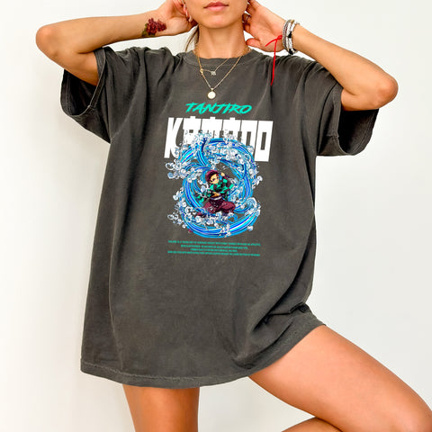 Electric Blue Anime Action Scene DTF Transfer for Cosplay & Anime Lovers T-shirt or Sweatshirt